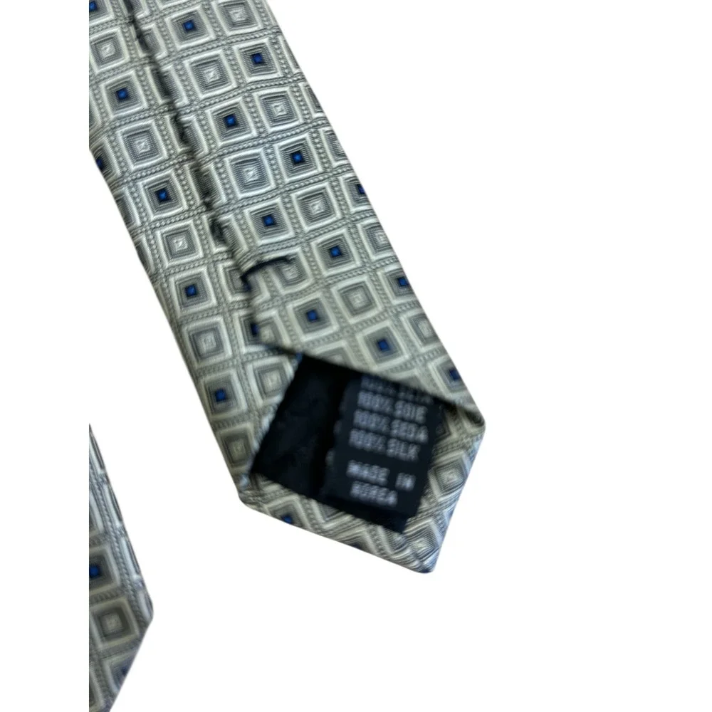 Bergamo New York‎ Silk Tie Geometric Pattern Necktie Handmade Men